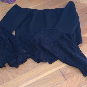 Black off the shoulder crop top